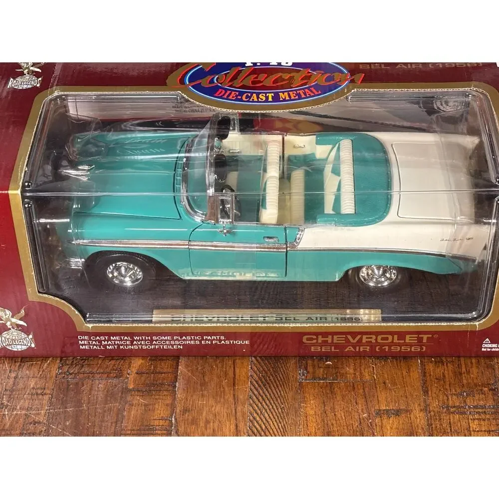 Road Legends 1956 Blue Chevy Bel Air Convertible 1:18 Scale Diecast Model New